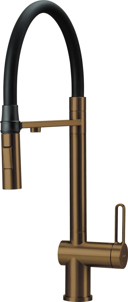 DEANTE Magnetic Küchenarmatur mit flexiblem Auslauf und Wasserfilteranschluss // gebürstete Bronze // BRM-C75M