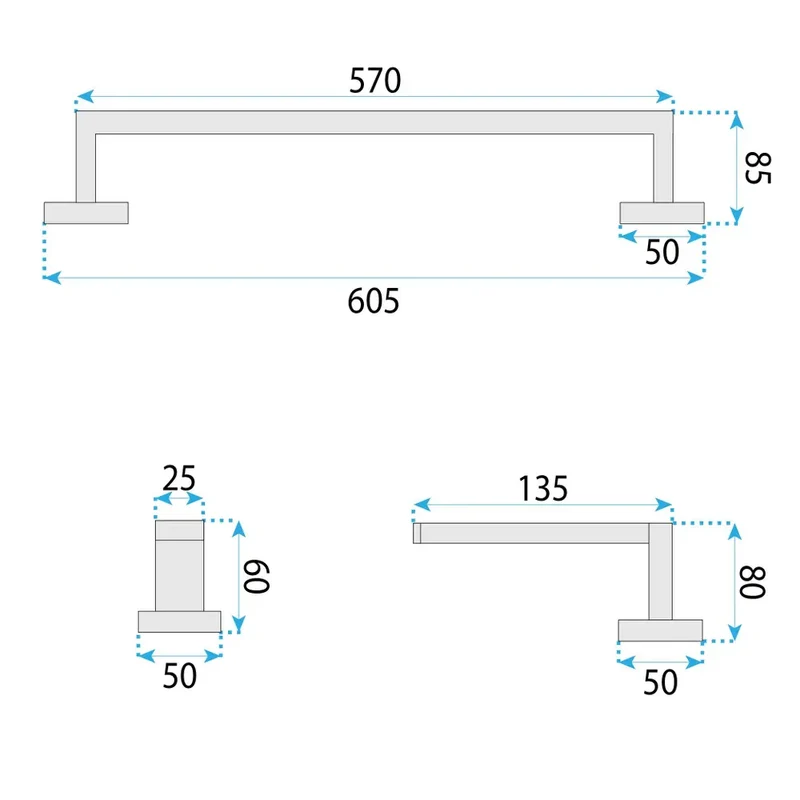 Accessoire-Set RIO Chrom Matt 4 teilig