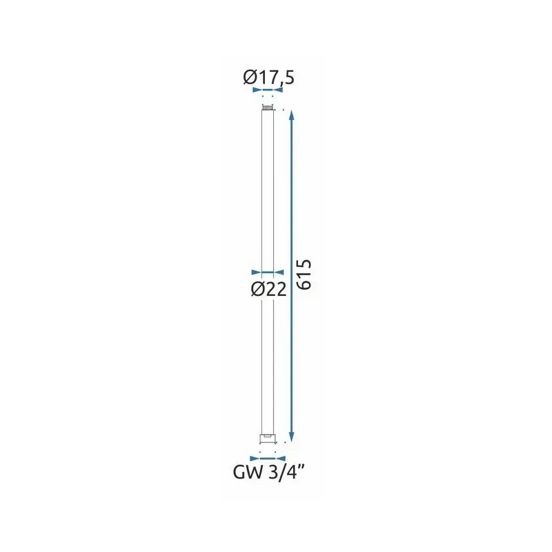 Verlängerung für Dusche 60 cm Kupfer Matt