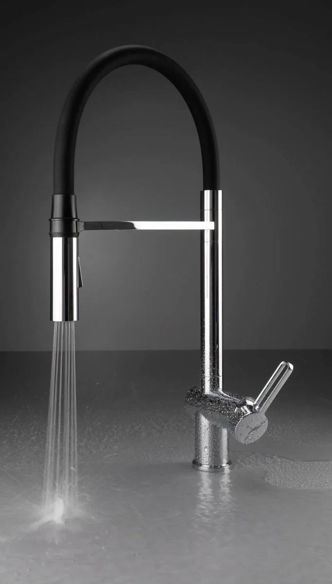 DEANTE Magnetic Küchenarmatur mit flexiblem Auslauf – 2 Strahlarten // Chrom // BRM-072M