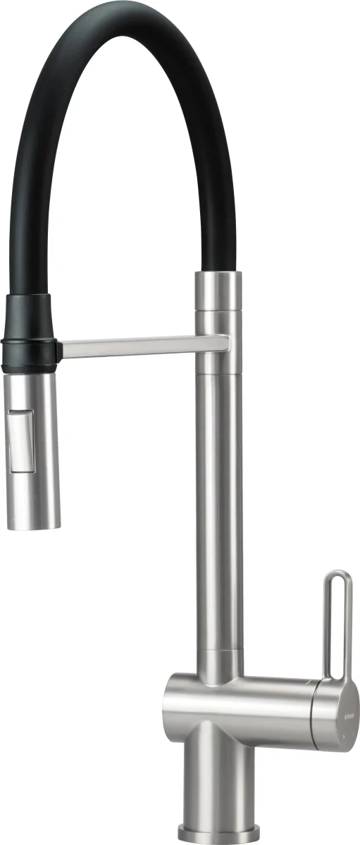 DEANTE Magnetic Küchenarmatur mit flexiblem Auslauf – 2 Strahlarten // gebürsteter Stahl // BRM-F72M