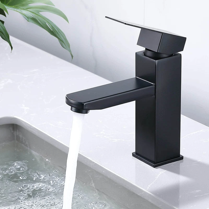 HOMELODY Wasserhahn Bad Waschtischarmatur Armatur Waschbecken Eckig Badezimmer