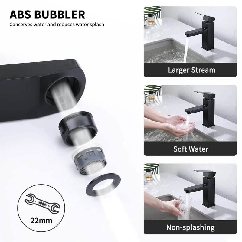HOMELODY Wasserhahn Bad Waschtischarmatur Armatur Waschbecken Eckig Badezimmer