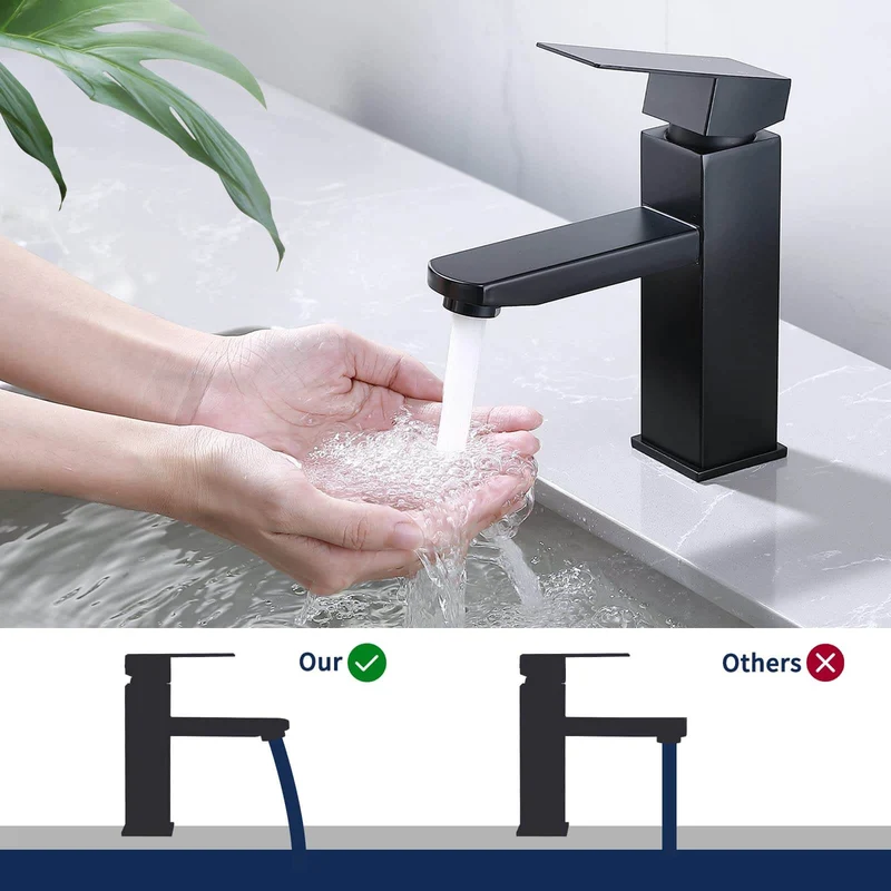 HOMELODY Wasserhahn Bad Waschtischarmatur Armatur Waschbecken Eckig Badezimmer