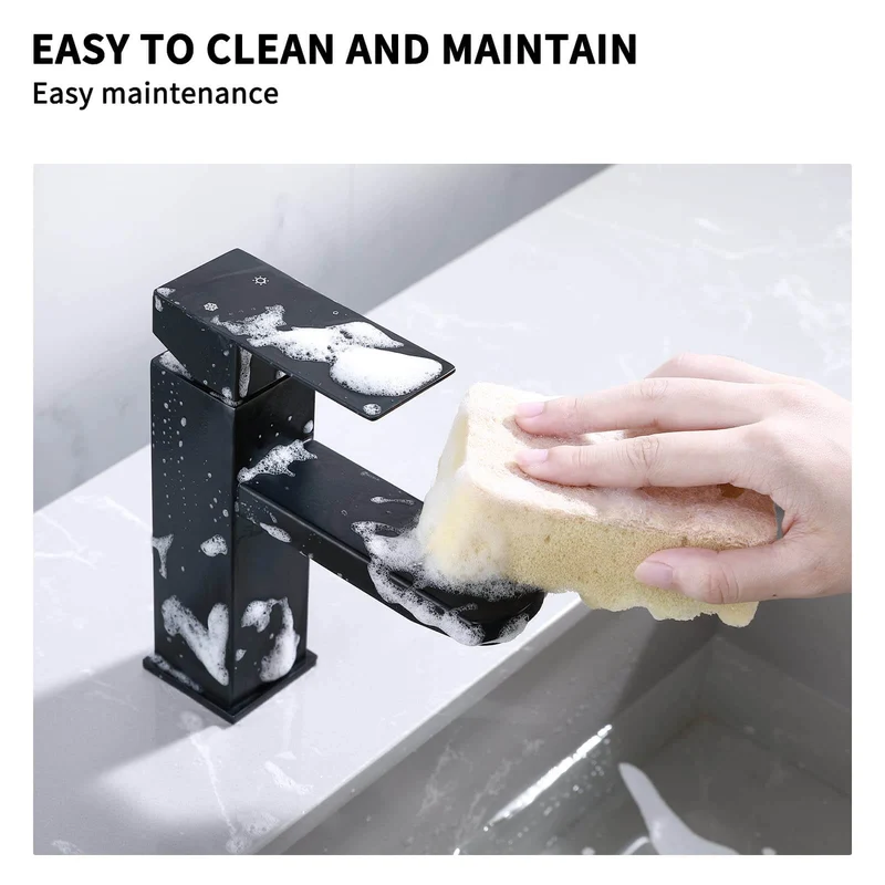 HOMELODY Wasserhahn Bad Waschtischarmatur Armatur Waschbecken Eckig Badezimmer