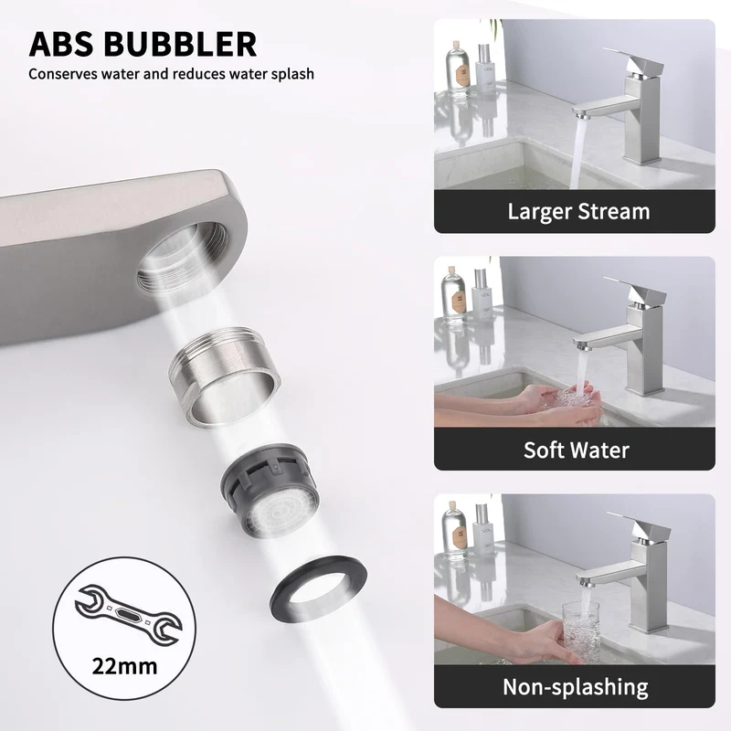 HOMELODY Wasserhahn Bad Waschtischarmatur Armatur Waschbecken Eckig Badezimmer