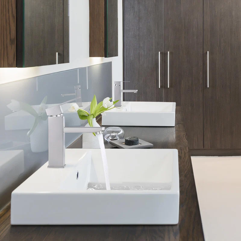 HOMELODY Wasserhahn Bad Waschtischarmatur Armatur Waschbecken Eckig Badezimmer