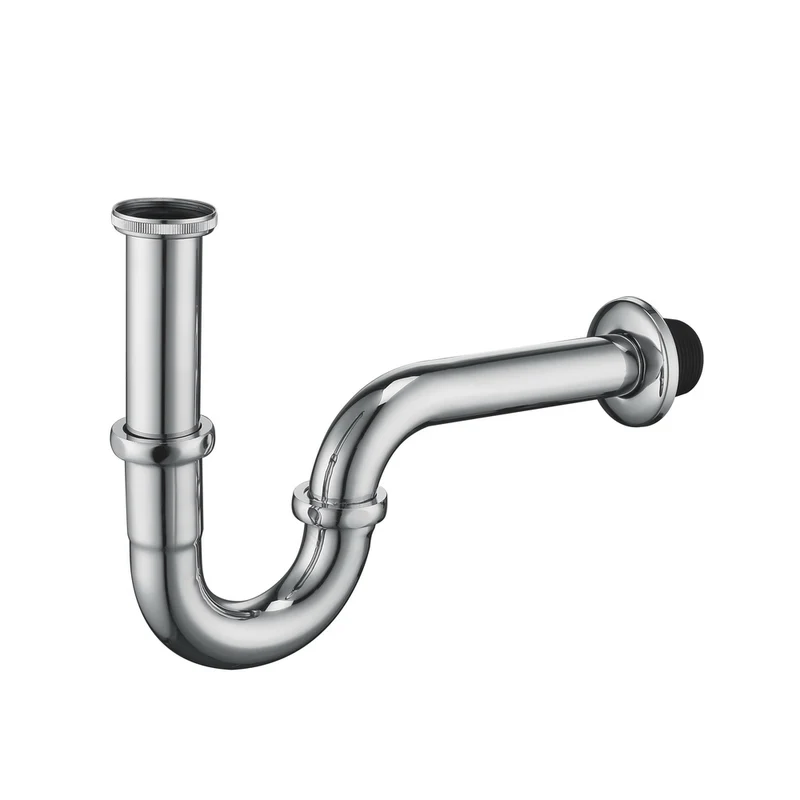 Homelody Syphon 1-1/4"x32mm Edelstahl Siphon Rohr-Sifon Chrom Röhrensifon Waschtisch für Waschbecken