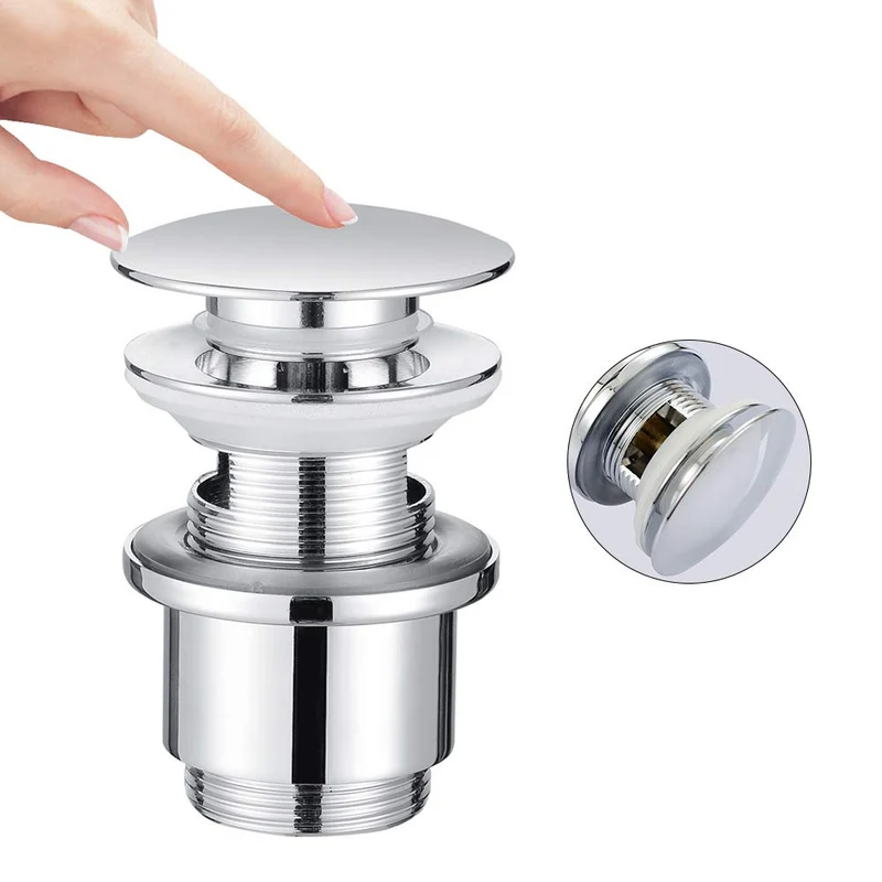 Homelody Universal Ablaufgarnitur Chrom mit/ohne Überlauf Pop Up Ventil Messing für Waschtisch