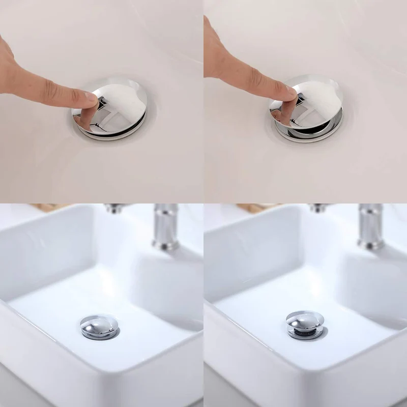 Homelody Universal Ablaufgarnitur Chrom mit/ohne Überlauf Pop Up Ventil Messing für Waschtisch