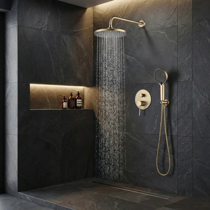 Dusche Unterputz Lungo Stripe Gold Matt