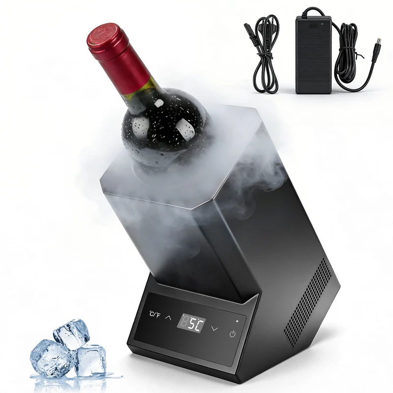 XIIW Elektrischer Weinkühler mit Touchscreen 5-18℃ | Leiser Flaschenkühler 39dB für Wein & Champagner | Smarter Weintemperierer Schwarz