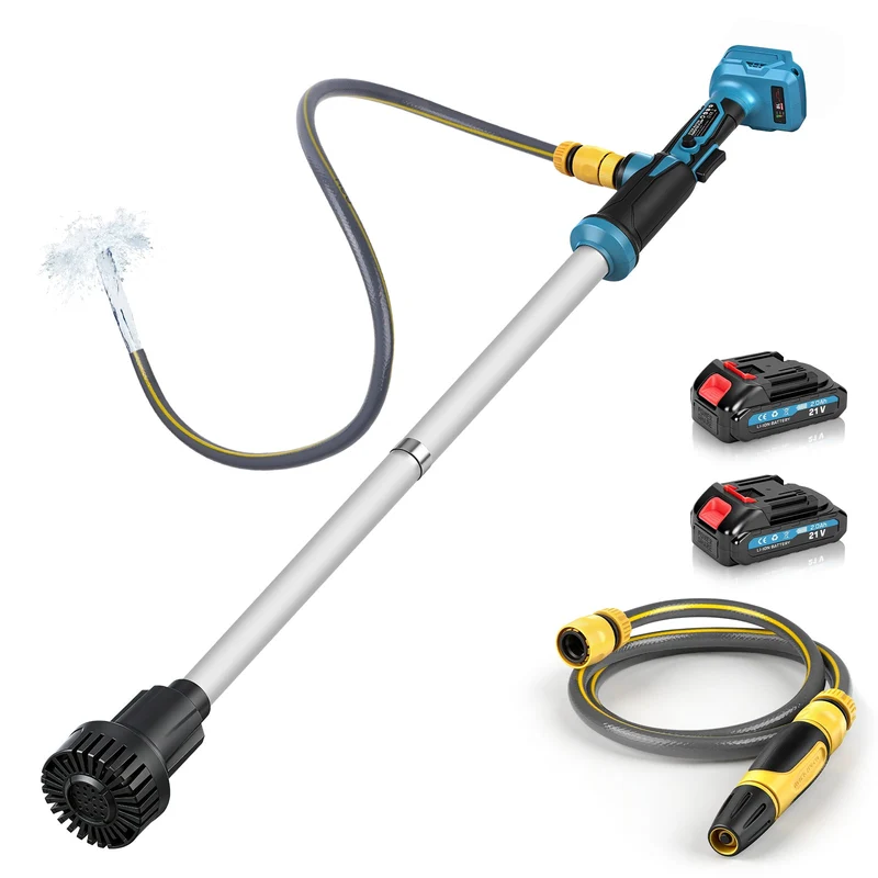 XIIW 18V Akku-Stabpumpe 3000L/h | Universelle Wasserpumpe für 18V Akkusysteme | Tauchpumpe inkl. 2x 2.0Ah Akku & 3/4" Anschluss