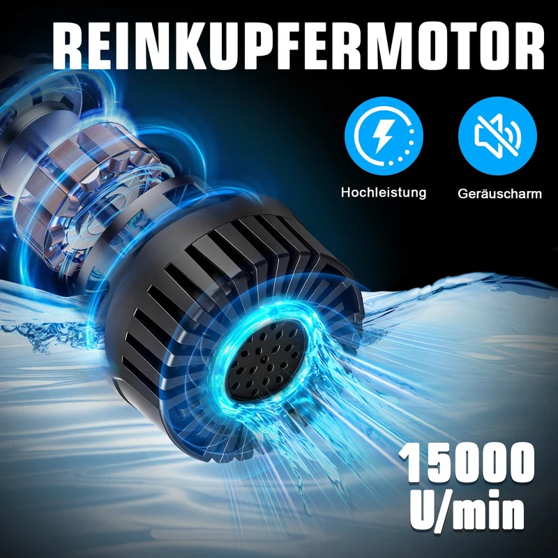 XIIW 18V Akku-Stabpumpe 3000L/h | Universelle Wasserpumpe für 18V Akkusysteme | Tauchpumpe inkl. 2x 2.0Ah Akku & 3/4" Anschluss