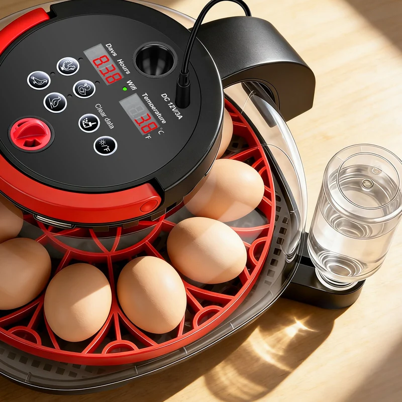 Brutgerät 12 Eier mit Kamera App Steuerung Inkubator automatisch Hühner Wachtel Eier Brutmaschine Temperatur Feuchtigkeit Kontrolle