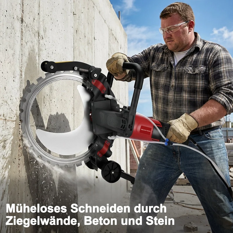 XIIW 5000W Betonsäge elektrisch mit 408 mm Diamantklinge & Naßschnittsystem für Wand, Beton & Stein