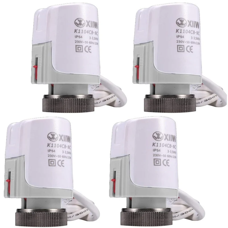 4er Set Elektrischer Stellantrieb 230V AC – Präzise Ventilsteuerung für Heizungs- und Lüftungsanlagen mit IP54 Schutz