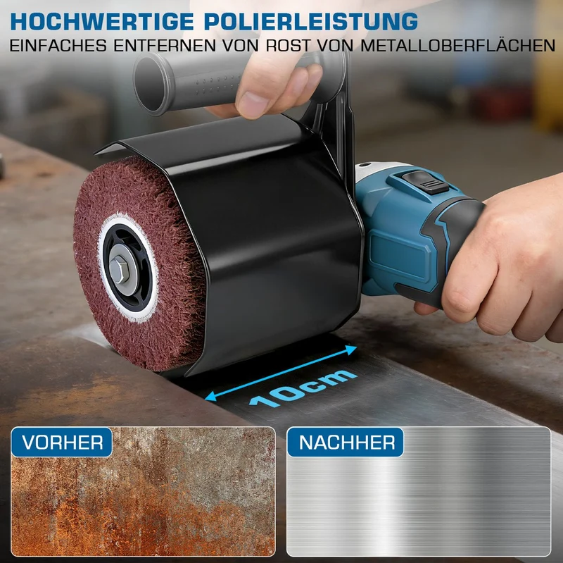 3-in-1 Akku Satiniermaschine | Glätten, Polieren & Schleifen mit 1200W Leistung