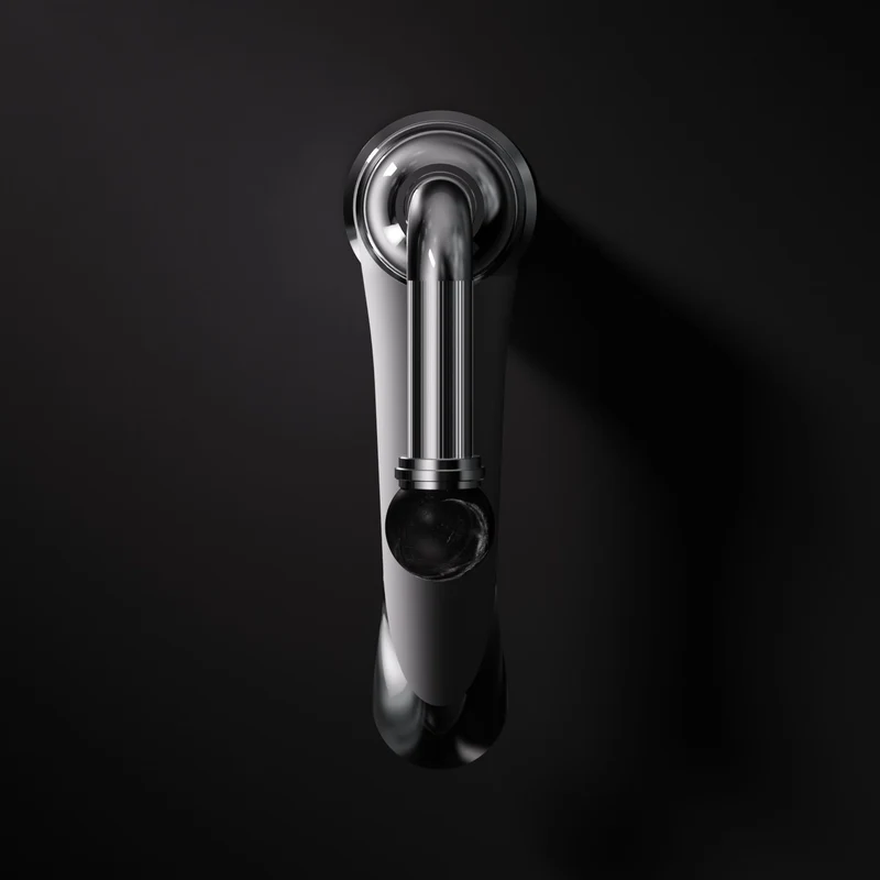 Serie 355 Waschtisch-Einhebelmischer mit Ablaufgarnitur, aus massivem Messing, mit Kugel aus echtem Marmor