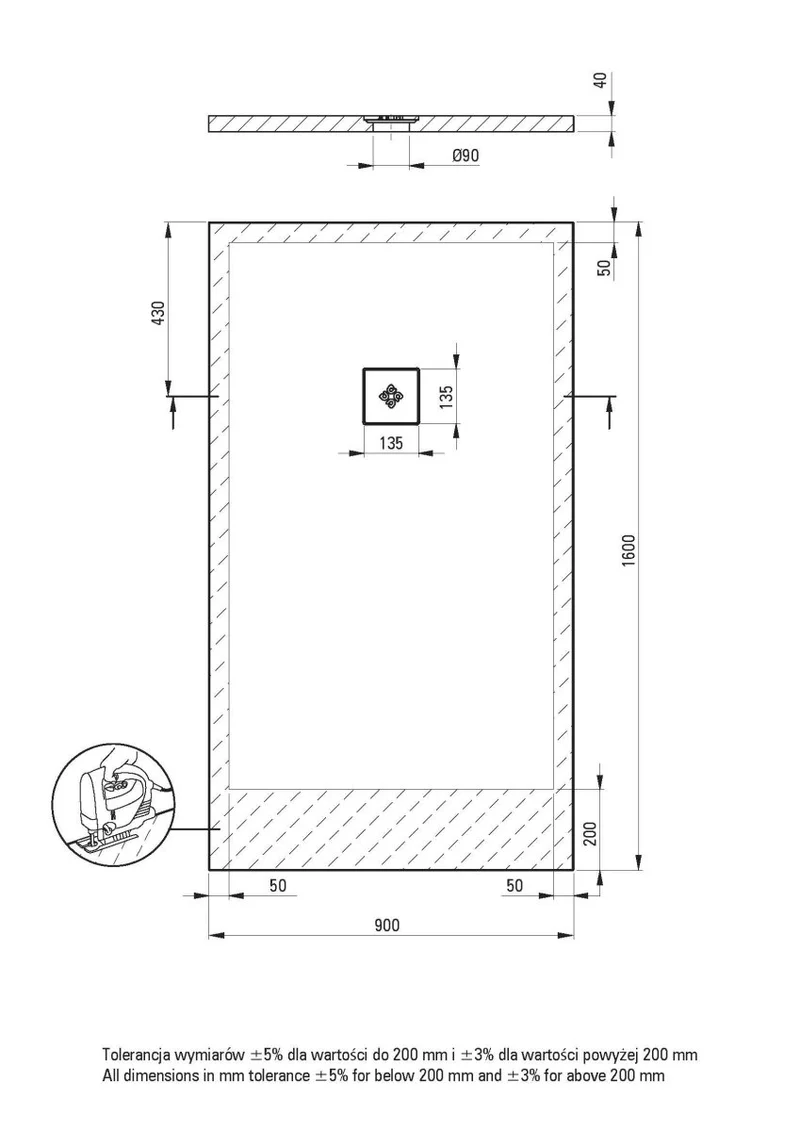 DEANTE Silia Duschwanne rechteckig – 90x160 cm // Weiß // KSKA00916B