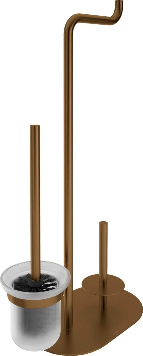 DEANTE Silia WC-Papierhalter 3-in-1 mit Ablage und Bürstenhalter // Gebürstete Bronze // ADI-C732