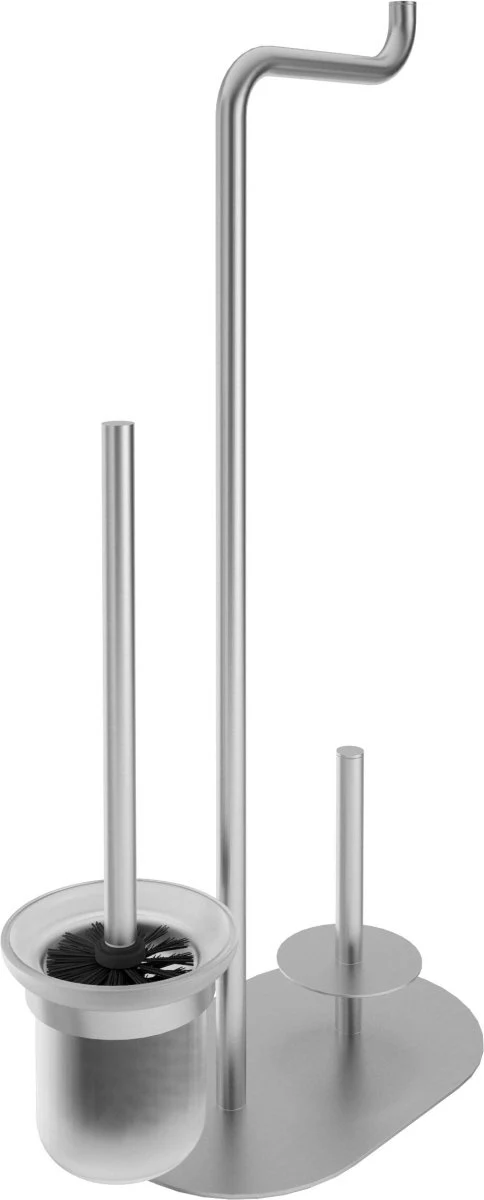 DEANTE Silia WC-Papierhalter 3-in-1 mit Ablage und Bürstenhalter // Gebürsteter Stahl // ADI-F732