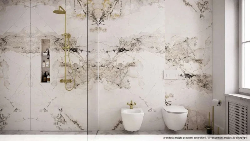DEANTE Silia WC-Papierhalter 3-in-1 mit Ablage und Bürstenhalter // Gebürstetes Gold // ADI-R732