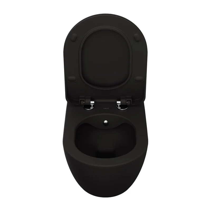 Oase Design Spülrandloses Tahret Bidet Wand-WC inkl. Sitz mit Absenkautomatik schwarz matt