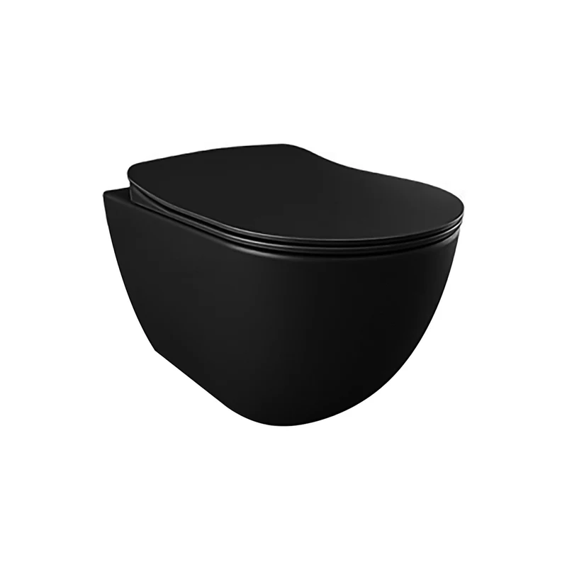 Oase Design Spülrandloses Tahret Bidet Wand-WC inkl. Sitz mit Absenkautomatik schwarz matt