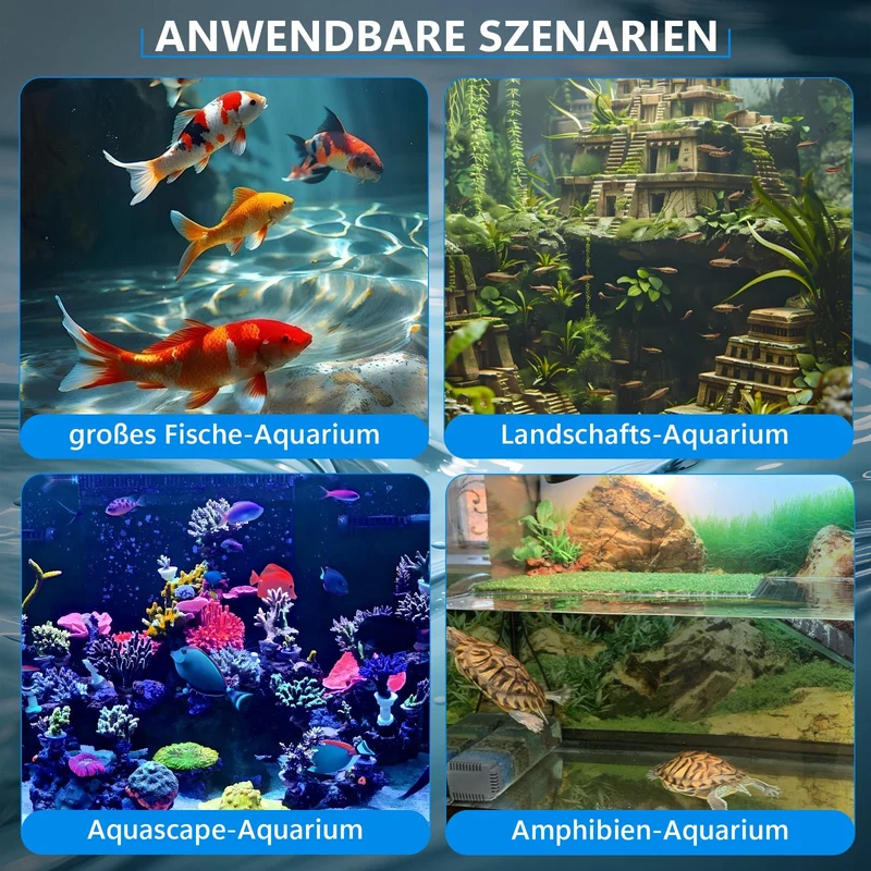 XIIW Aquarium UVC Klärer Pumpe 1200L/H, 4-in-1 UV-C Innenfilter gegen grünes & trübes Wasser, für 180–420L