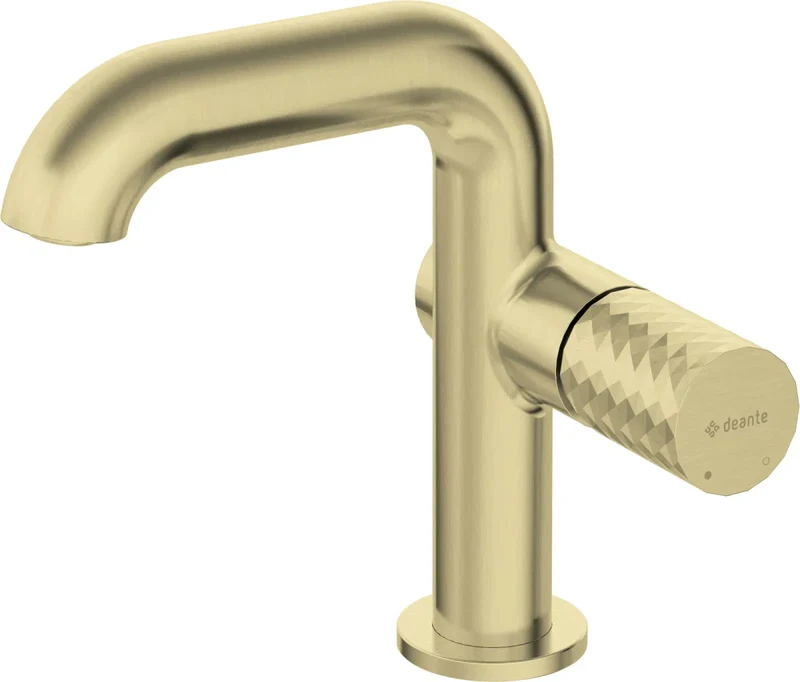 DEANTE Silia Hexa Waschtischarmatur mit seitlichem Hebel // gebürstetes Gold // BHS-R24M
