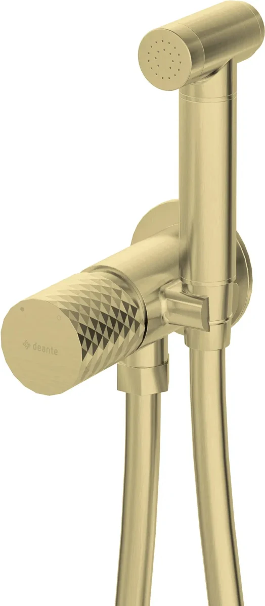 DEANTE Silia Hexa Unterputz-Bidetarmatur mit Bidetta-Handbrause // gebürstetes Gold // BHS-R34M