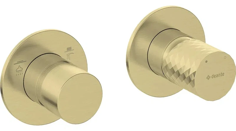 DEANTE Silia Hexa Duscharmatur mit Strahlschalter - Horizontal // gebürstetes Gold // BHS-R46P