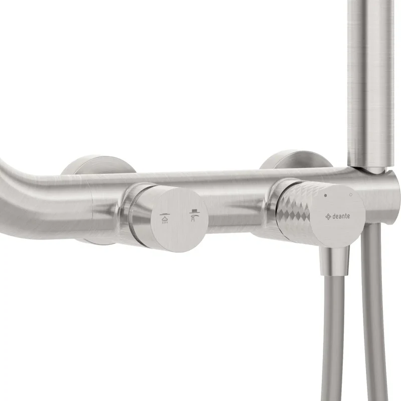 DEANTE Silia Hexa Duschsystem mit Regenbrause // gebürsteter Stahl // NHS-F4XM