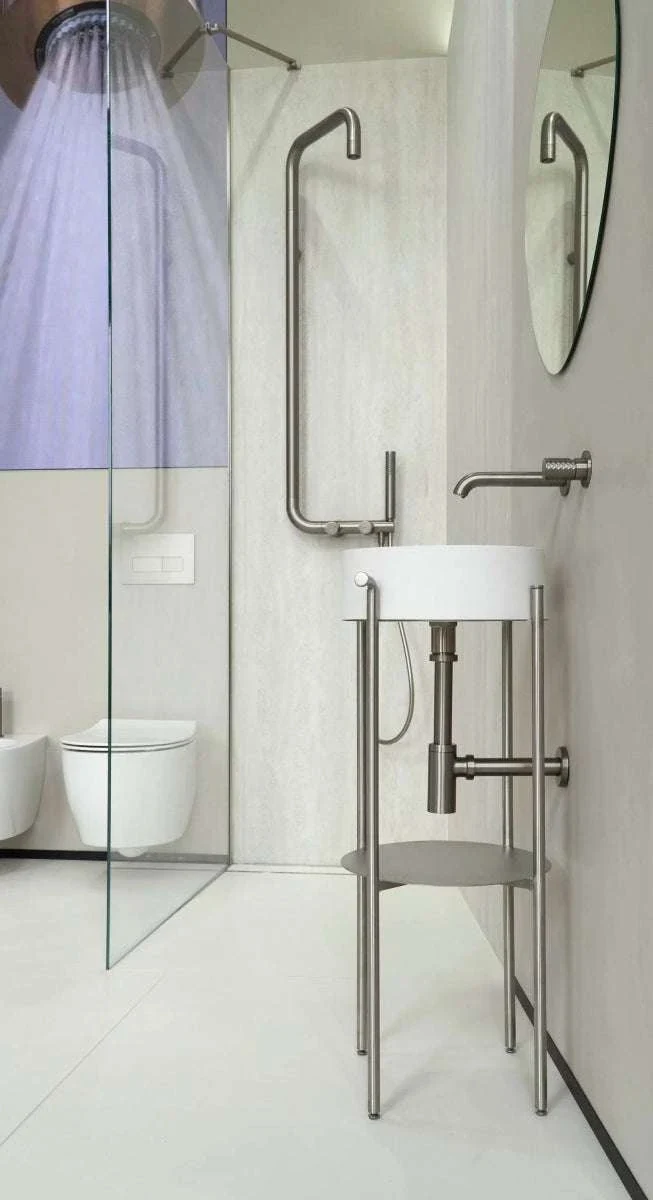 DEANTE Silia Hexa Duschsystem mit Regenbrause // gebürsteter Stahl // NHS-F4XM