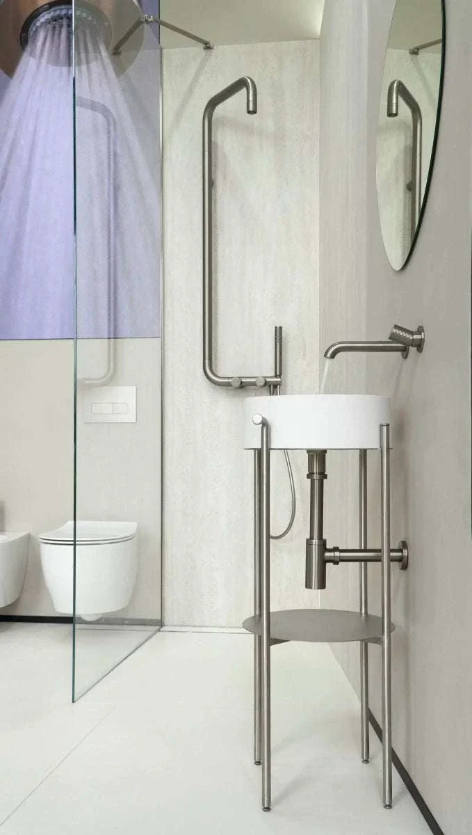DEANTE Silia Hexa Duschsystem mit Regenbrause // gebürsteter Stahl // NHS-F4XM