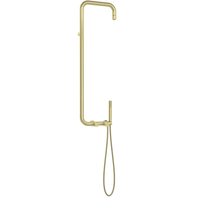 DEANTE Silia Hexa Duschsystem mit Regenbrause // gebürstetes Gold // NHS-R4XM