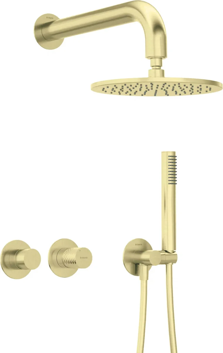 DEANTE Silia Hexa Unterputz-Duschset mit Handbrause - Rund, Horizontal // gebürstetes Gold // NHS-R0YK
