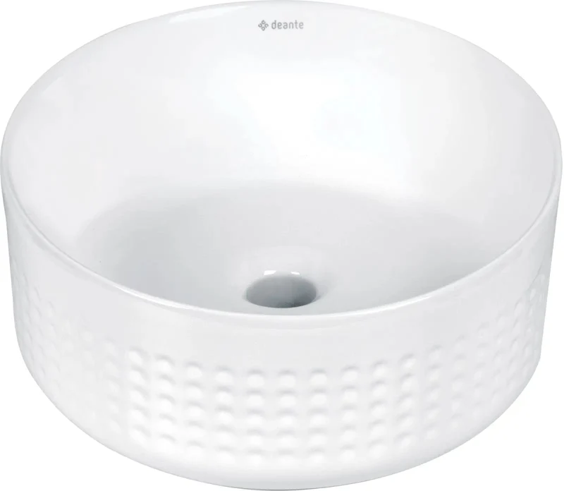 DEANTE Silia Hexa Keramik-Aufsatzwaschbecken Asymmetrisch // Weiß // CDX-6U3S