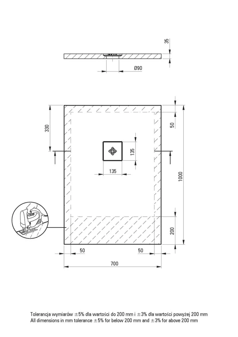 DEANTE Silia Duschwanne rechteckig – 70x100 cm // Weiß // KSKA00710B