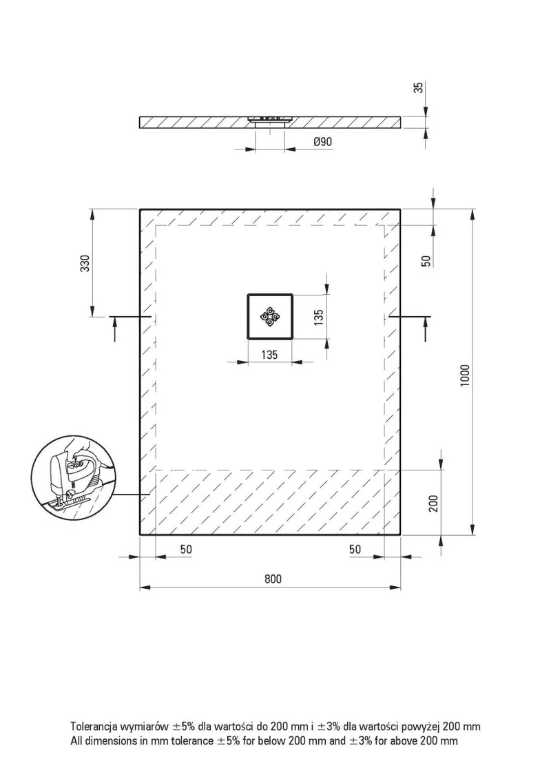 DEANTE Silia Duschwanne rechteckig – 80x100 cm // Weiß // KSKA00810B