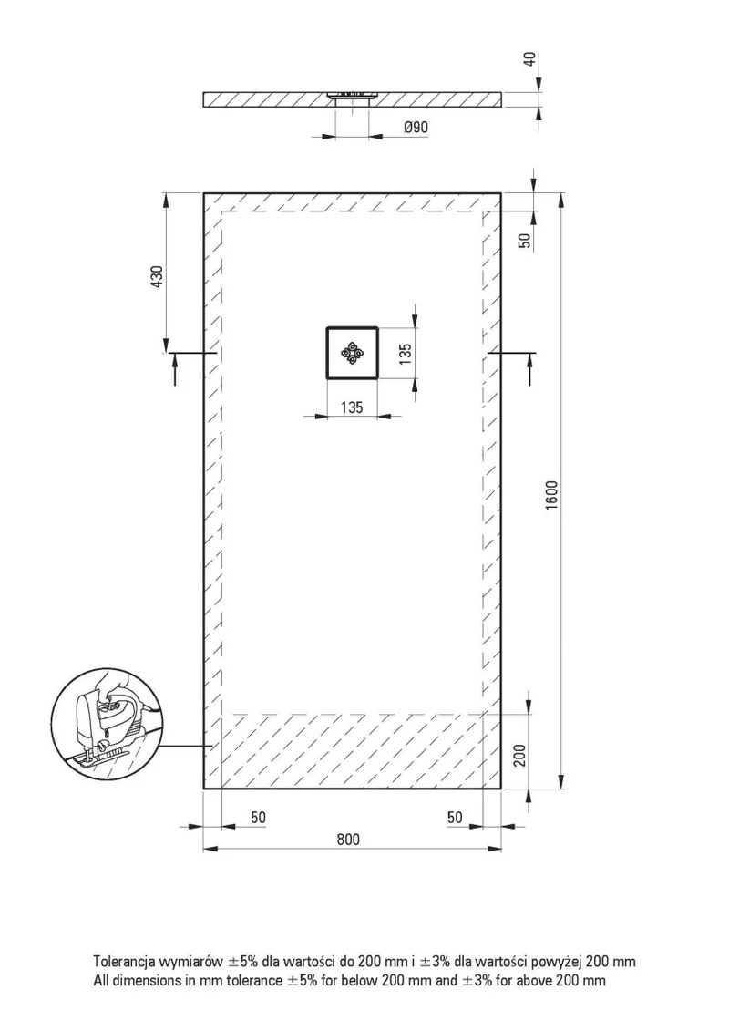 DEANTE Silia Duschwanne rechteckig – 80x160 cm // Weiß // KSKA00816B