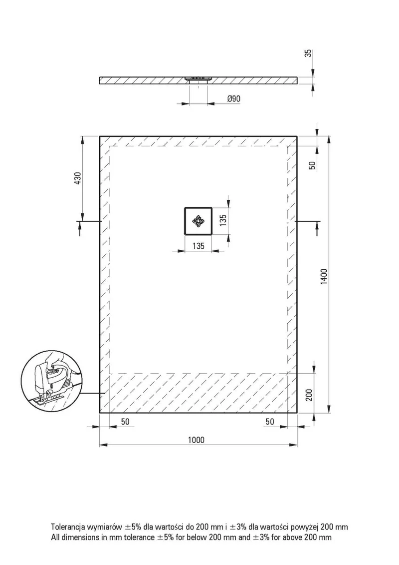 DEANTE Silia Duschwanne rechteckig – 100x140 cm // Weiß // KSKA01014B