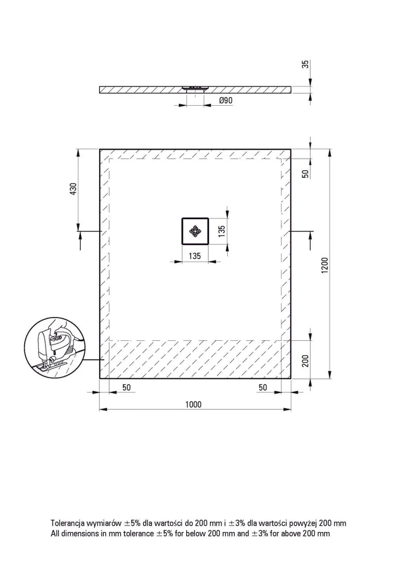 DEANTE Silia Duschwanne rechteckig – 100x120 cm // Weiß // KSKA01012B