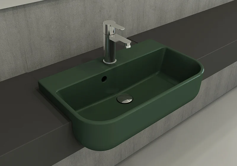 Bocchi Milano Halb-Einbauwaschbecken | Modern