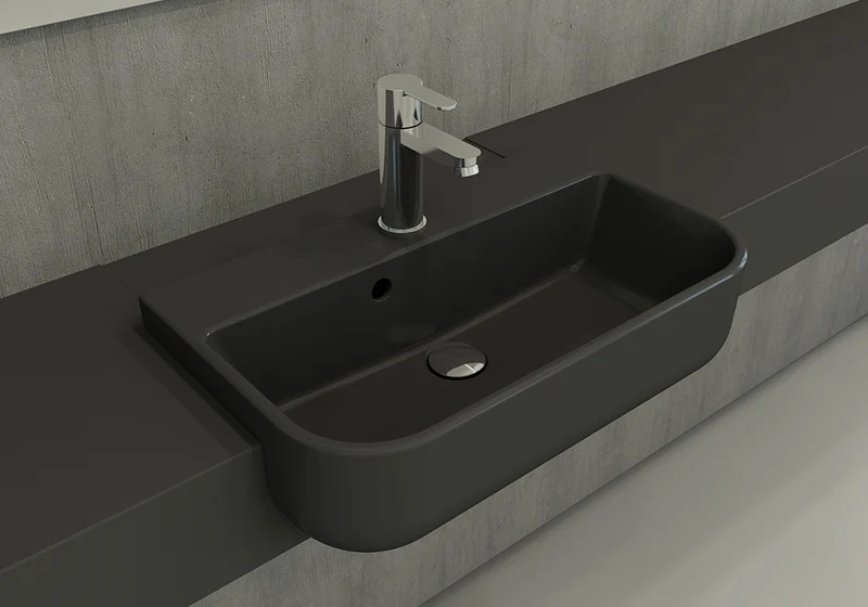 Bocchi Milano Halb-Einbauwaschbecken | Modern