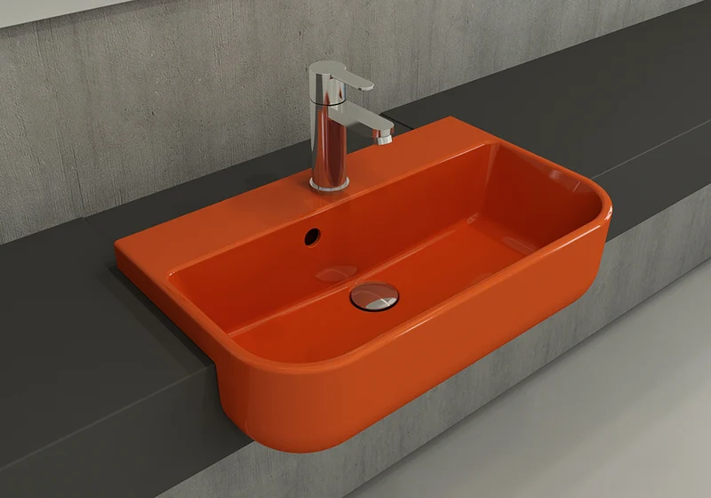 Bocchi Milano Halb-Einbauwaschbecken | Modern