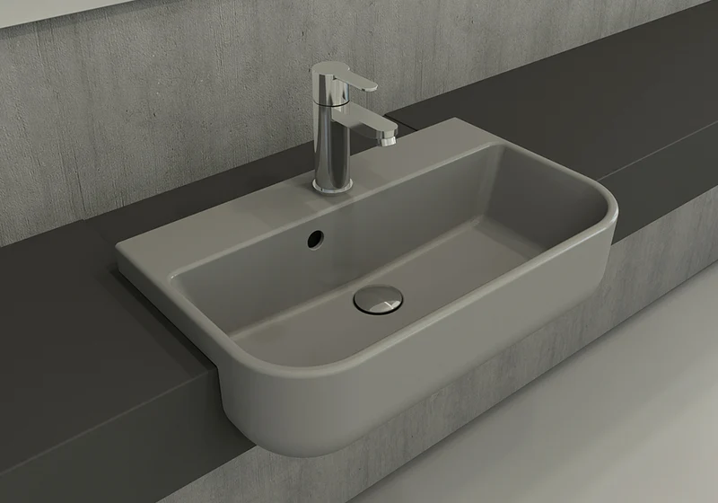 Bocchi Milano Halb-Einbauwaschbecken | Modern