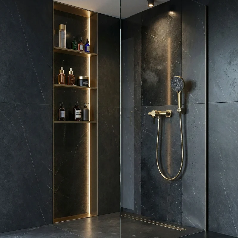 Duscharmatur Lungo Stripe Gold Matt