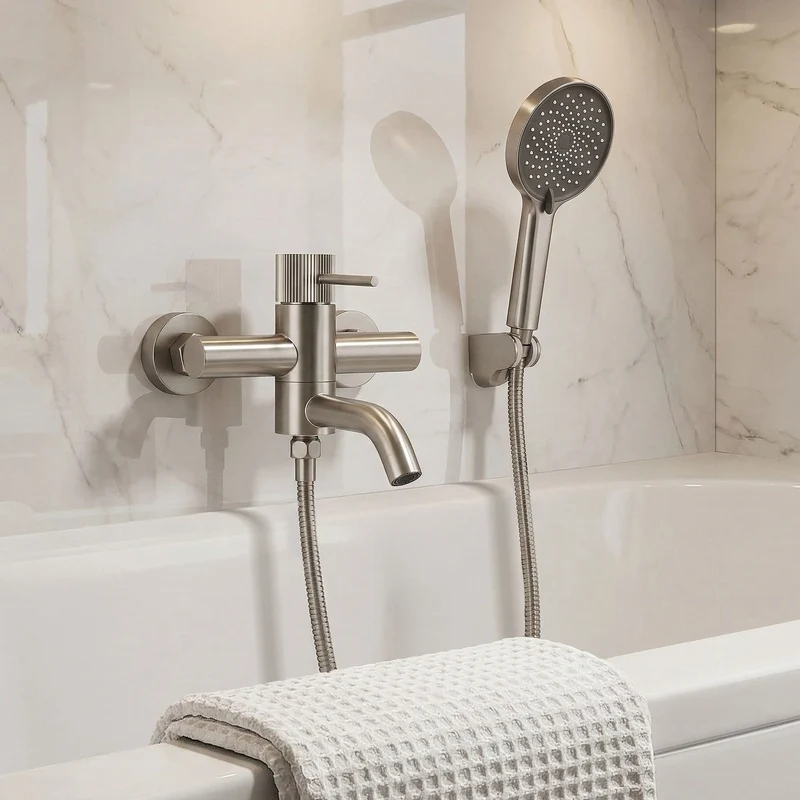 Badewannenarmatur Lungo Stripe Chrom Matt